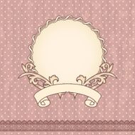 Vintage frame or blank for diploma on doted background
