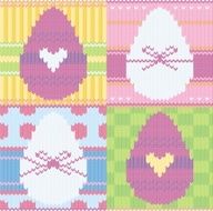 knitted background with Easter eggs