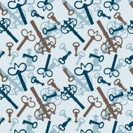 vector seamless pattern with vintage keys