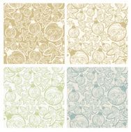 set of seamless pattern with decorative christmas elements