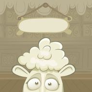 Vector birthday card with sheep