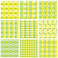 Seamless cute patterns in yellow and green colors