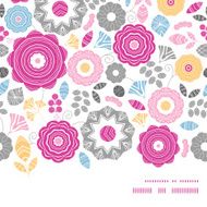 Vector vibrant floral scaterred horizontal frame seamless pattern background