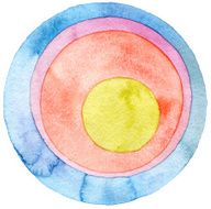 Abstract circle watercolor painting