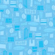 Fifties Blue Pattern Big N2
