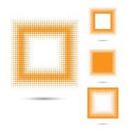 Set of abstract halftone design elements square shape