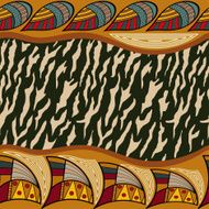 Ethnic seamless pattern with zebra