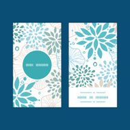 Vector blue and gray plants vertical round frame pattern business N2