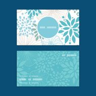 Vector blue and gray plants vertical round frame pattern business N3