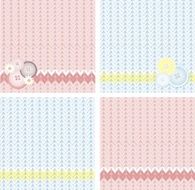 Knitted swatches with buttons