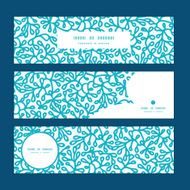 Vector abstract underwater plants horizontal banners set pattern background N2