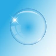 Transparent air bubble on the blue background N3