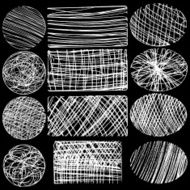 Hand drawn sketches rough hatching grunge texture Set N5