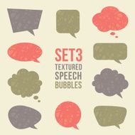 Textured speech bubbles set