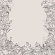 Floral elegant hand drawn framing with curls on white background