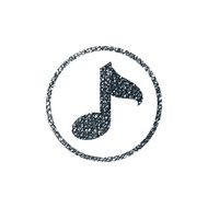 Musical note vector icon with hand drawn lines texture N3