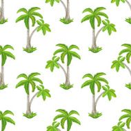 Watercolor seamless pattern with coconut palm trees N4