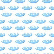 Watercolor seamless pattern with waves