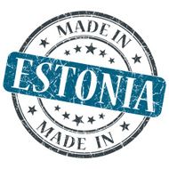 made in ESTONIA blue grunge stamp isolated on white background