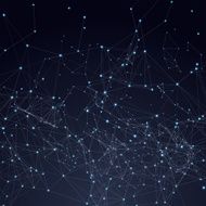 Abstract triangles space low poly Dark background with connecting dots N3