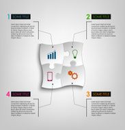 Info graphic white puzzle design template N2
