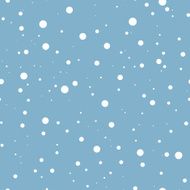 Falling snow on blue Vector seamless background