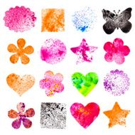 Set of 16 grunge vector shapes Design elements Vintage