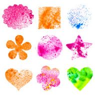 Set of 9 grunge vector shapes Design elements Vintage N6