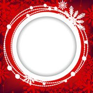 Christmas red round frame with place for text