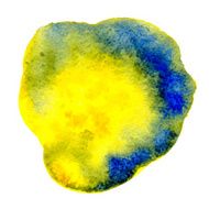 Yellow and blue watercolor vector spot N2
