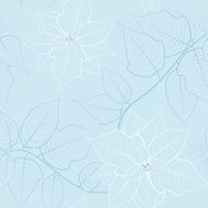Christmas seamless background with poinsettias