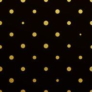 Gold polka dot seamless pattern on black background N2