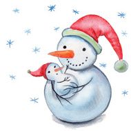 Watercolor snowman N2