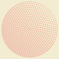 Halftone circle of red lined cubes