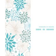 Vector blue and gray plants vertical frame seamless pattern background