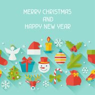 Merry Christmas and Happy New Year seamless pattern N16