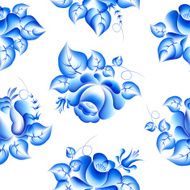 Gzhel style seamless pattern N2