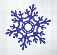 Snowflake drawn on checkered paper N2