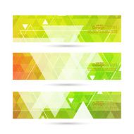 Set of vector banners with triangles and polygon mesh N15