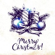 Christmas background with hand drawn illustration