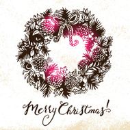 Christmas background with hand drawn illustration N2