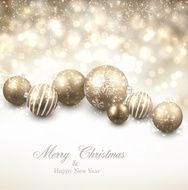 Winter background with golden christmas balls N6
