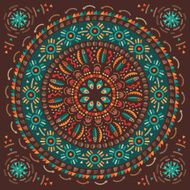 Round abstract pattern Ornamental background Mexican style N2