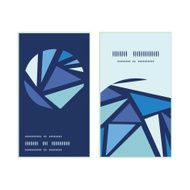 Vector abstract ice chrystals vertical round frame pattern business cards N3