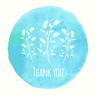 Thank you card with floral ornament N2
