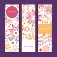 Vector textured christmas stars vertical banners set pattern background