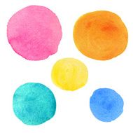 Watercolor set of isolated on a white background paint circles