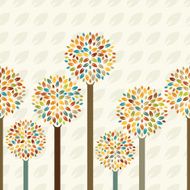 Seamless vector background with tree and leaves