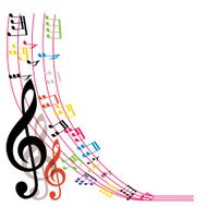 Music notes background stylish musical theme composition N4