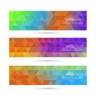 Set of vector banners with triangles and polygon mesh N18